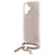 Guess iPhone 16 vāciņš Crossbody Cord 4G Print, rozā