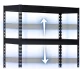 Saliekams Metāla Noliktavas Biroja Istabas Plaukts Skapis, 183x90x45cm, Melns | Folding Rack for Home Warehouse Office