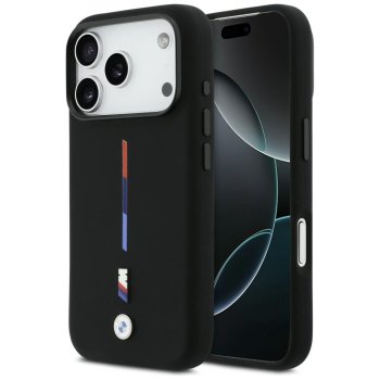Чехол BMW M из силикона с трёхцветной линией и MagSafe для iPhone 17 Pro –...