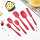 Kitchen Spatula and Brush Set, 6 pcs, Red, Silicone
