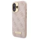 Guess iPhone 16 vāciņš 4G Logo Plate MagSafe, rozā