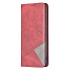 Xiaomi 13 Geometric Pattern Leather Stand Case Cover, Red | Vāks Maciņš Maks Grāmatiņa Apvalks