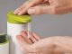 Kitchen Sink Organizer with Soap Dispenser, White/Green