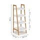 ModernHome 4-Tier Shelving Unit with Bamboo Frame and MDF Shelves