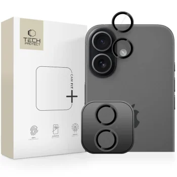 Защитное стекло для камеры Tech-Protect Camring Fit+ для iPhone 17, черное
