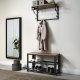 Apavu plaukts ar sēdvietu Loft, industriālais stils, brūns