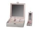 Jewelry Case Display Box Storage Organizer With Mirror, White