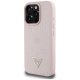Guess Grained Hot Stamp Peony MagSafe vāciņš iPhone 16 Pro, Rozā