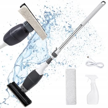 Cordless 2-in-1 Spray Mop with Squeegee for Floors and Windows