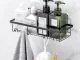 Полка для ванной комнаты в стиле Loft с 4 крючками, черная