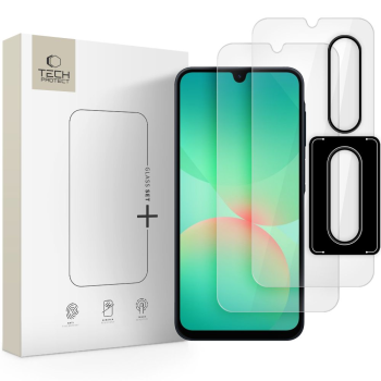 Tech-Protect Glass Set+ Tempered Glass for Samsung Galaxy A26 5G, Transparent