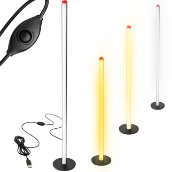 LED stāvlampa 100 cm, 3 gaismas toņi, regulējams spilgtums, melna