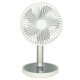 Bezvadu galda ventilators ar akumulatoru, pārnēsājams USB, 4 ātrumi, LED, 38 cm, balts