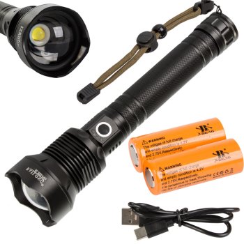 Taktiskā militārā lukturis Bailong X92 ar CREE XHP90 LED, 1000m, zoom