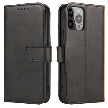Magnet Case Wallet Case for Honor 90 Pro, Black