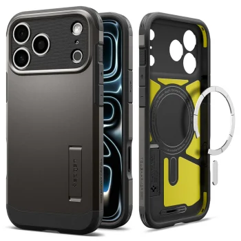 Чехол Spigen Tough Armor T MagSafe для iPhone 18 Pro Max / 17 Pro Max, Gunmetal / серый