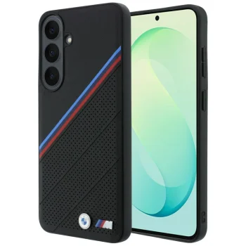 BMW M Tricolor Metal Logo MagSafe vāciņš Samsung Galaxy S26 FE, melns
