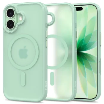 Tech-Protect MagMat MagSafe vāciņš iPhone 17, caurspīdīgs zaļš