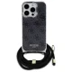 Чехол Guess для iPhone 16 Pro Max Crossbody Cord 4G Print, черный