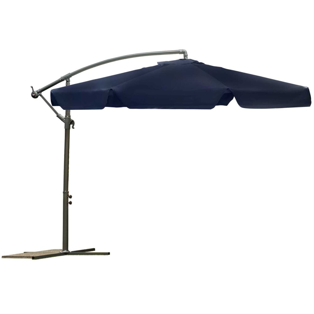 Salokāms Dārza Saulessargs Lietussargs 8 segmenti 350cm, Tumši zils | Folding Garden Umbrella (1)