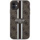 Guess iPhone 11 / XR чехол 4G Printed Stripes MagSafe, коричневый
