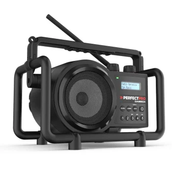 Būvlaukuma radio PerfectPro DABBOX, DAB+/FM, Bluetooth, IP54, melns
