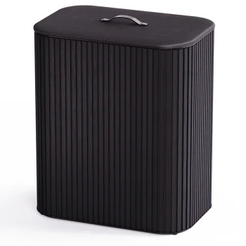 Корзина для белья Joseph Joseph Tota Twin Luxe 90 л с отделениями, черная