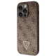 Чехол Guess для iPhone 15 Pro Crossbody 4G Metal Logo, коричневый