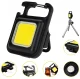 COB LED Keychain Flashlight with Magnet, Black