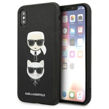 Чехол Karl Lagerfeld Saffiano Karl&Choupette Head для iPhone X/XS Black