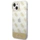 Чехол Guess 4G Pattern Script для iPhone 14 Plus, золотой