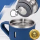 Thermos Flask 500 ml with 3 Cups, Stainless Steel, Navy Blue