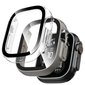 Tech-Protect Defense ümbrised Apple Watch 49 mm jaoks, Titanium & Clear, 2 tk