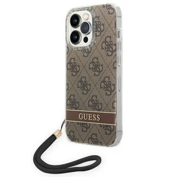 Чехол Guess 4G Cord для iPhone 14 Pro, коричневый