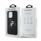 Karl Lagerfeld silikona vāciņš ar Karl & Choupette galviņām, gredzenu un MagSafe iPhone 16 Pro Max — melns |...