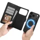Tech-Protect iPhone 17 Pro atverams vāciņš maciņš grāmatiņa Wallet MagSafe, matēts melns