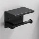 Держатель для туалетной бумаги с полкой, Чёрный | Toilet Paper Holder with Shelf