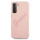 Чехол Guess для Samsung Galaxy S21+ Silicone Vintage Script, розовый