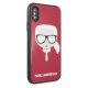 Чехол Karl Lagerfeld Iconic Glitter Karl`s Head для iPhone X / Xs, Красный