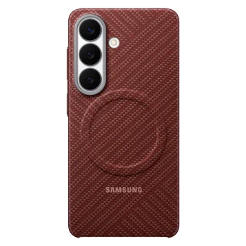 Samsung Carbon Magnet vāciņš Galaxy S26 ar MagSafe atbalstu, sarkans