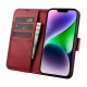 iCarer atverams ādas maciņš 2in1 iPhone 14 Plus ar RFID aizsardzību, sarkans (WMI14220727-RD)