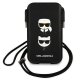 Karl Lagerfeld Saffiano Ikonik Karl & Choupette Head 6.7\" somiņa telefonam - Melna