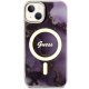 Guess iPhone 14 Case Golden Marble MagSafe, Purple