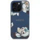 Чехол Guess Grained Printed Flower Pattern MagSafe для iPhone 16 Pro Max, синий