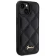 Guess iPhone 15 vāciņš Quilted Metal Logo, melns