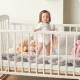 Pītā gultiņas apmale Ricokids, 2 m, rozā un pelēka