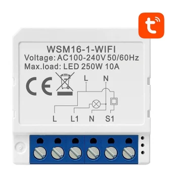 Avatto WSM16-W1 viedais Wi-Fi slēdža modulis, 1 kanāls, balts