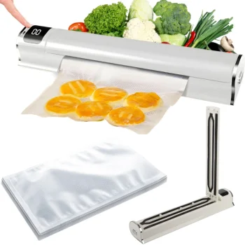 Vacuum Food Sealer + 10 Bags Set, 300W, White