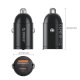 Orico MiniRing 30W USB-A un USB-C auto lādētājs - Melns