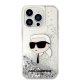 Apple iPhone 14 Pro Max 6.7\" Karl Lagerfeld Glitter Karl\'s Head Case Cover, Silver
